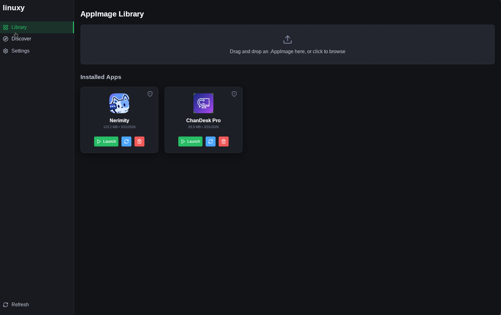 Linuxy Library - Installed Apps